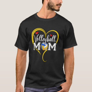 Funny Volleyball Mum Heart Volleyball Mama Mothers T-Shirt