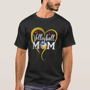 Funny Volleyball Mum Heart Volleyball Mama Mothers T-Shirt