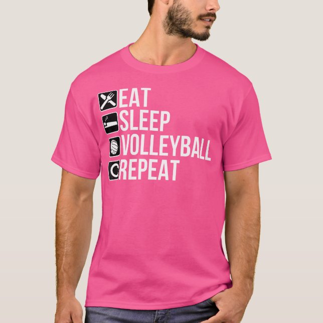 Funny Volleyball Player - Eat Sleep Volleyball T-Shirt (Front)