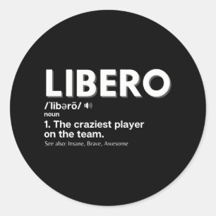 Funny Volleyball Players Libero Classic Round Sticker