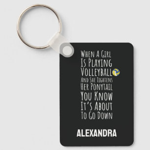 Funny Volleyball Team Player Sports Teen Girls Key Ring