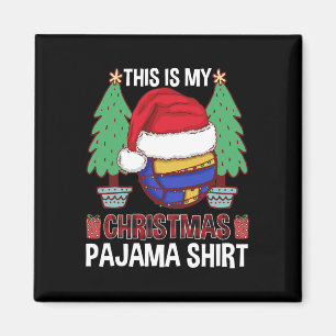 Funny Volleyball Team Ugly Christmas Lights Pajama Magnet