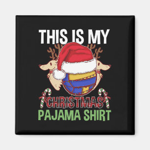Funny Volleyball Team Ugly Christmas Lights Pajama Magnet