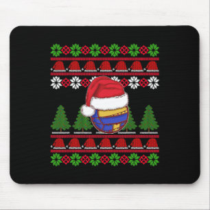 Funny Volleyball Team Ugly Sweater Christmas Light Mouse Pad
