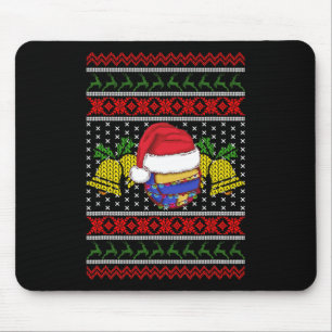 Funny Volleyball Team Ugly Sweater Christmas Light Mouse Pad
