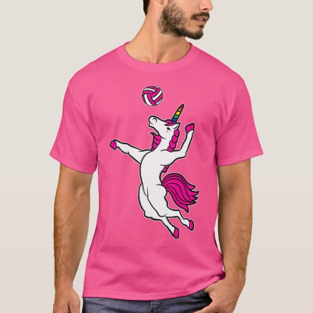 Funny Volleyball Unicorn For Volleyball Girls T-Shirt (Front)