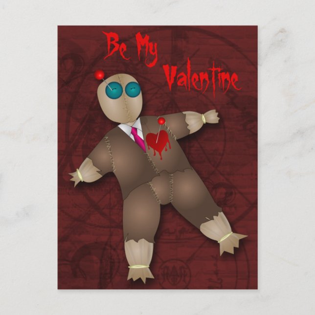 Funny Voodoo Love Valentine Postcard (Front)