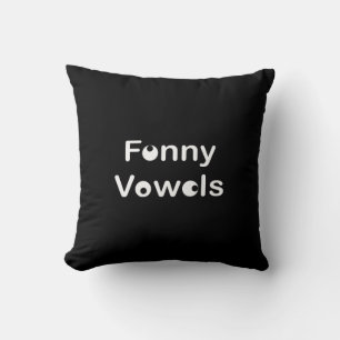 Funny Vowels Futuristic White Classic Cushion