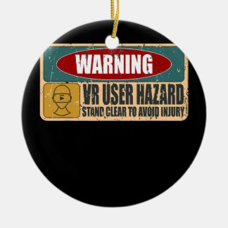 Funny VR User Hazard Gamer Themed Virtual Reality Ceramic Tree Decoration