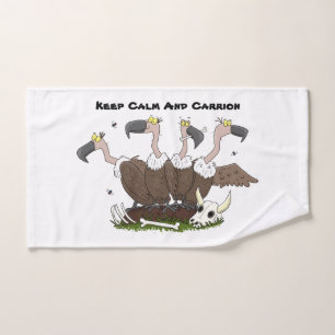 Funny vultures humour cartoon bath towel set