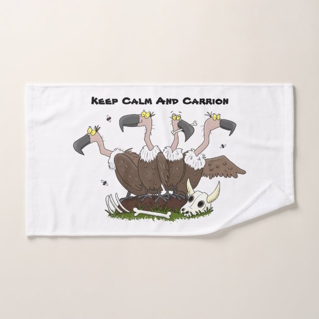 Funny vultures humour cartoon bath towel set (Hand Towel)