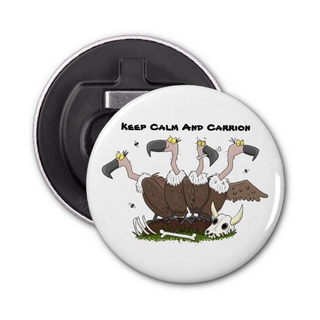 Funny vultures humour cartoon bottle opener (Front)