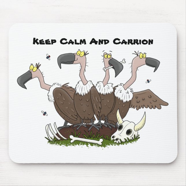Funny vultures humour cartoon mouse pad (Front)