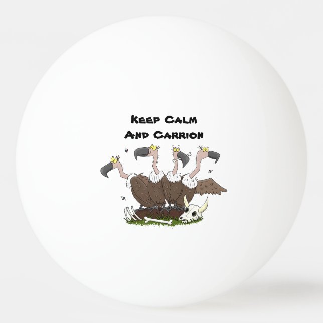 Funny vultures humour cartoon ping pong ball (Front)