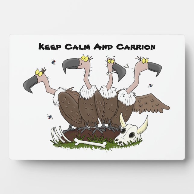 Funny vultures humour cartoon plaque (Front)