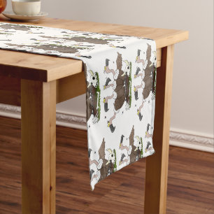 Funny vultures humour cartoon short table runner
