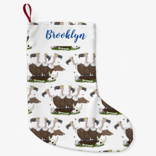 Funny vultures humour cartoon small christmas stocking
