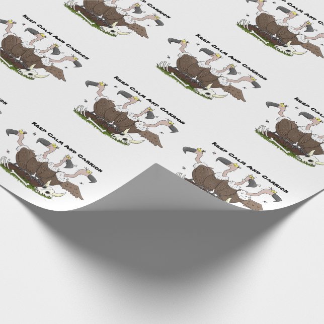 Funny vultures humour cartoon wrapping paper (Corner)