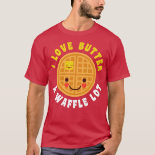 Funny Waffle Breakfast Lover Butter Food Pun Cute  T-Shirt