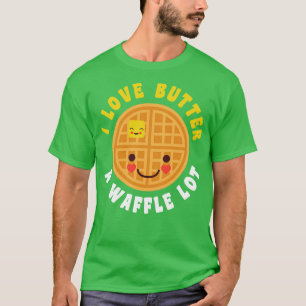 Funny Waffle Breakfast Lover Butter Food Pun Cute  T-Shirt