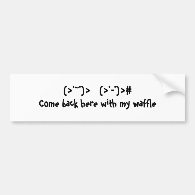 Funny Waffle Bumper Sticker (Front)