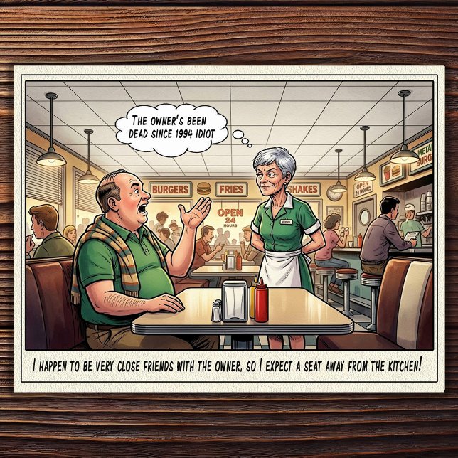 Funny Waitress Life Restaurant Humour  Postcard (Creator Uploaded)