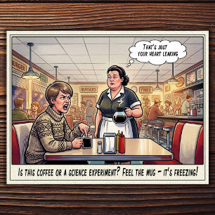 Funny Waitress Life Restaurant Humour Postcard