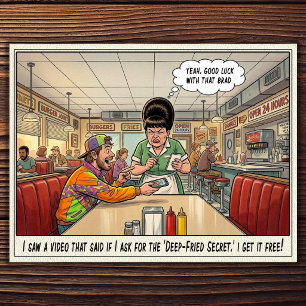 Funny Waitress Life Restaurant Humour Postcard