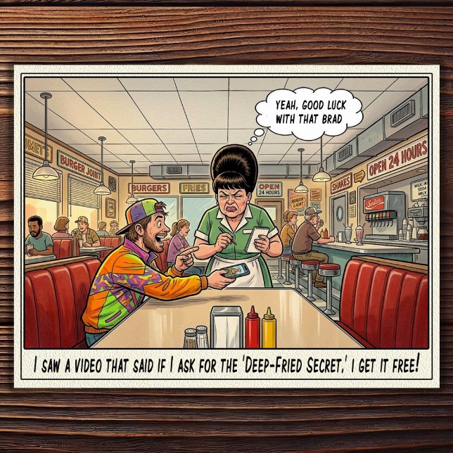 Funny Waitress Life Restaurant Humour  Postcard (Creator Uploaded)