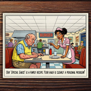 Funny Waitress Life Restaurant Humour Postcard