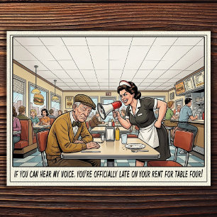 Funny Waitress Life Restaurant Humour Postcard