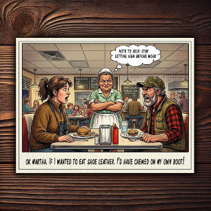 Funny Waitress Life Restaurant Humour Postcard