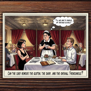 Funny Waitress Life Restaurant Humour Postcard