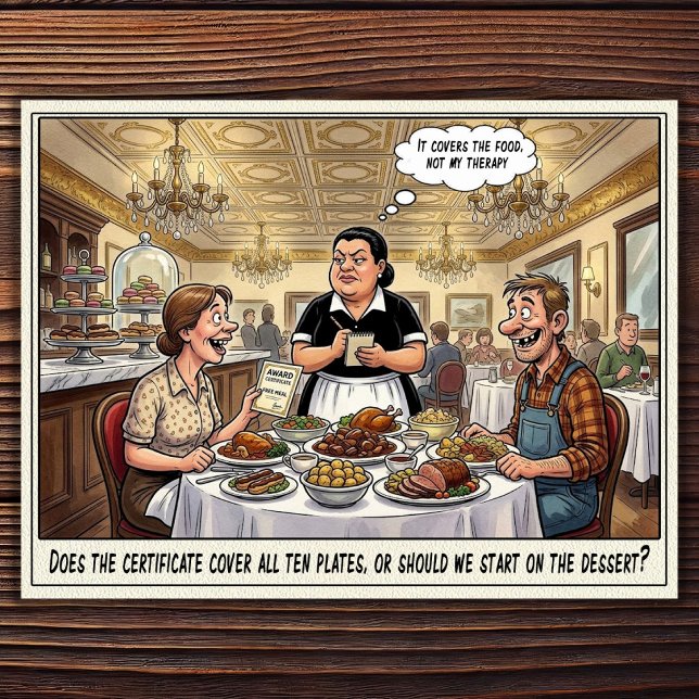 Funny Waitress Life Restaurant Humour  Postcard (Creator Uploaded)