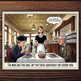 Funny Waitress Life Restaurant Humour Postcard