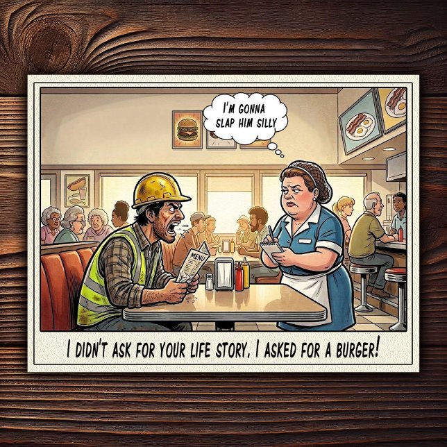 Funny Waitress Life Restaurant Humour  Postcard (Creator Uploaded)