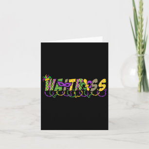 Funny Waitress Mardi Gras Shirt Festival Party Mas Card
