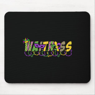 Funny Waitress Mardi Gras Shirt Festival Party Mas Mouse Pad
