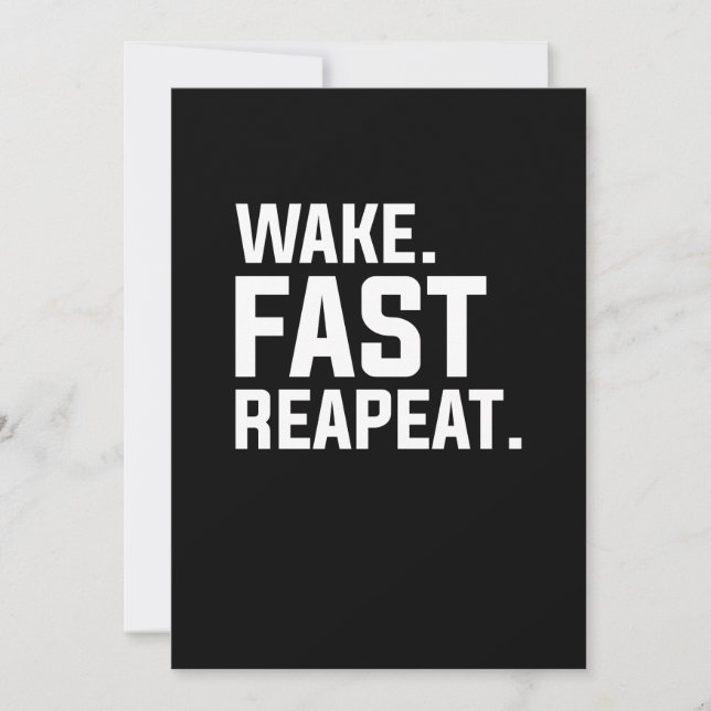 Funny Wake Fast Repeat Graphic Sarcastic  Invitation (Front)