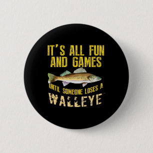 Funny Walleye Fishing Freshwater Fish Graphic Men  6 Cm Round Badge
