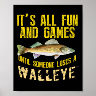 Funny Walleye Fishing Freshwater Fish Graphic Men Poster