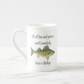 Funny Walleye Fishing Quote Bone China Mug