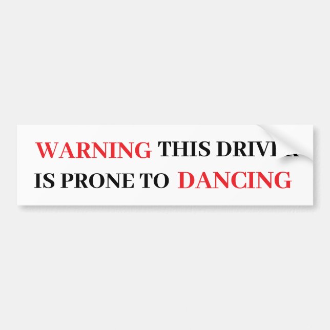 Funny warning sticker for car bumper (Front)