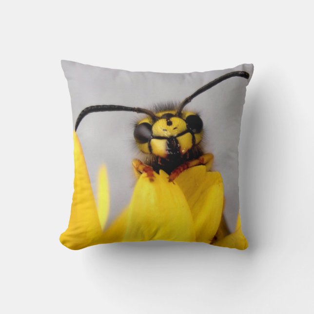 Funny Wasp Throw Pillows (Front)