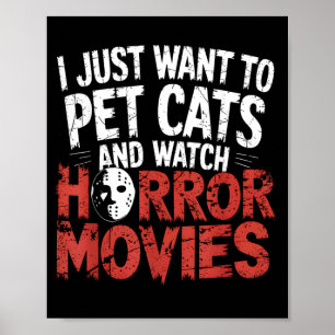 Funny Watch Horror Movie Fan - Halloween Cat Lover Poster