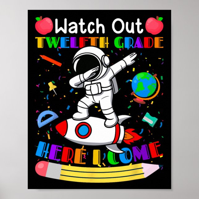 Funny Watch Out Senior Here I Come Astronaut  Poster (Front)