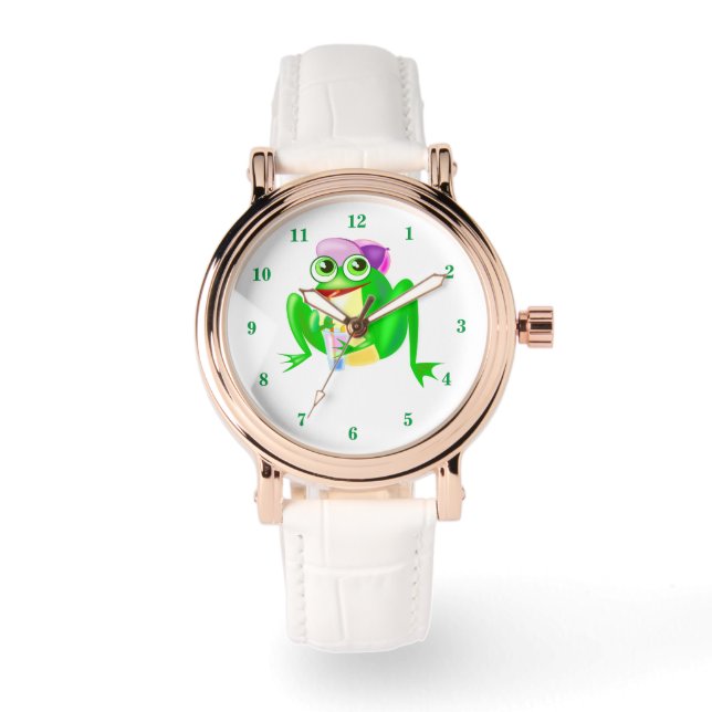 Funny Watch with Happy Party Frog (Front)