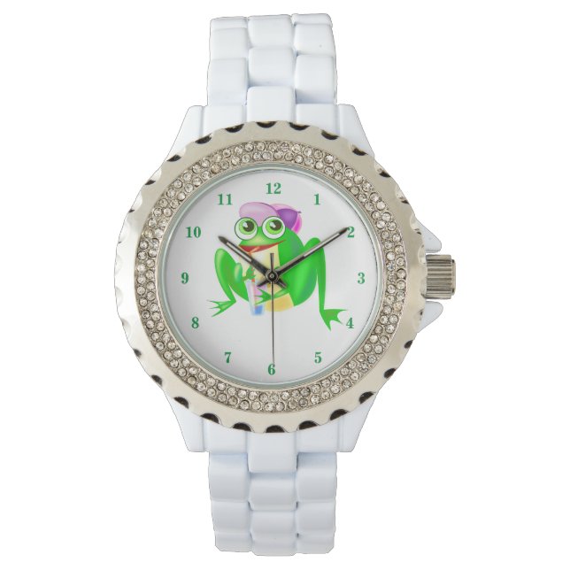Funny Watch with Happy Party Frog (Front)