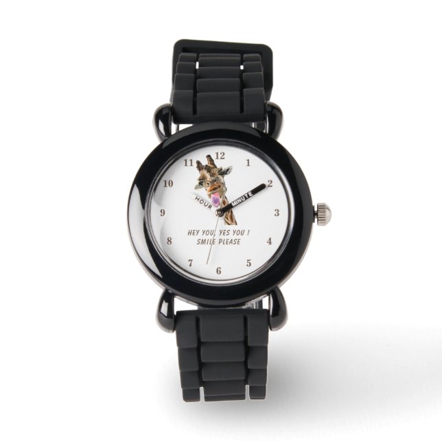 Funny Watch with Playful Giraffe - Smile (Front)