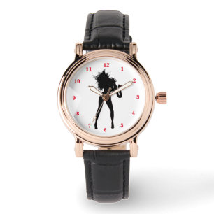 Funny Watch with Saxophone Player Girl Jazz Muzic
